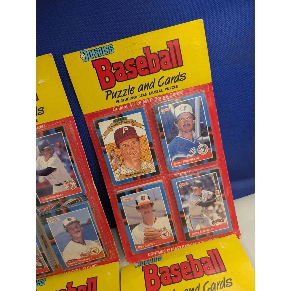4 Donruss Baseball Puzzle And Cards Original Packaging 72 Cards 12 Puzzle PCs Ea